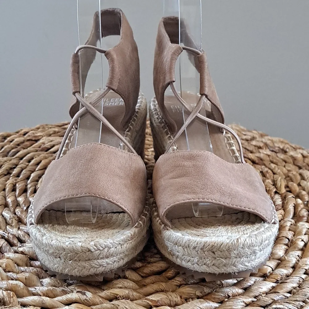 Eileen Fisher Womens Tan Nubuck Suede Whim 2.75